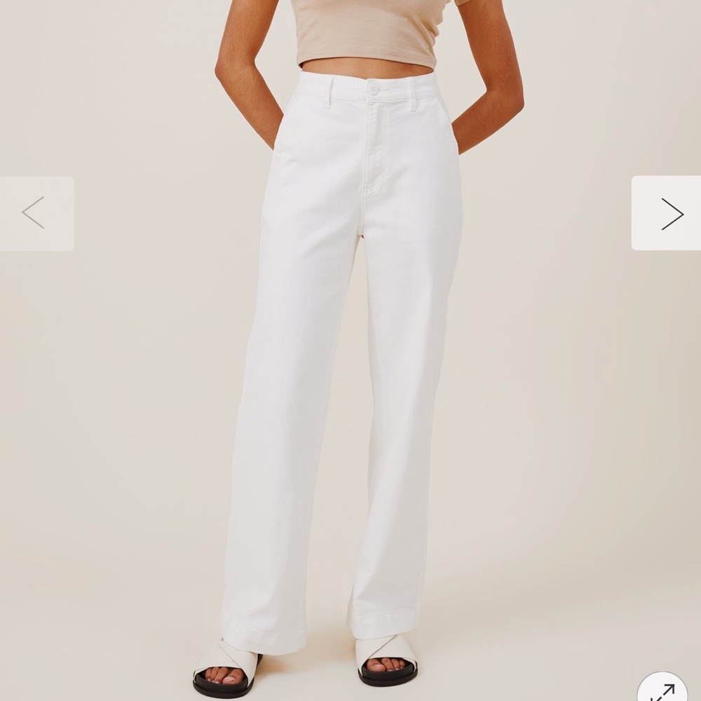 COTTON ON Carter Wide Leg Pant in white